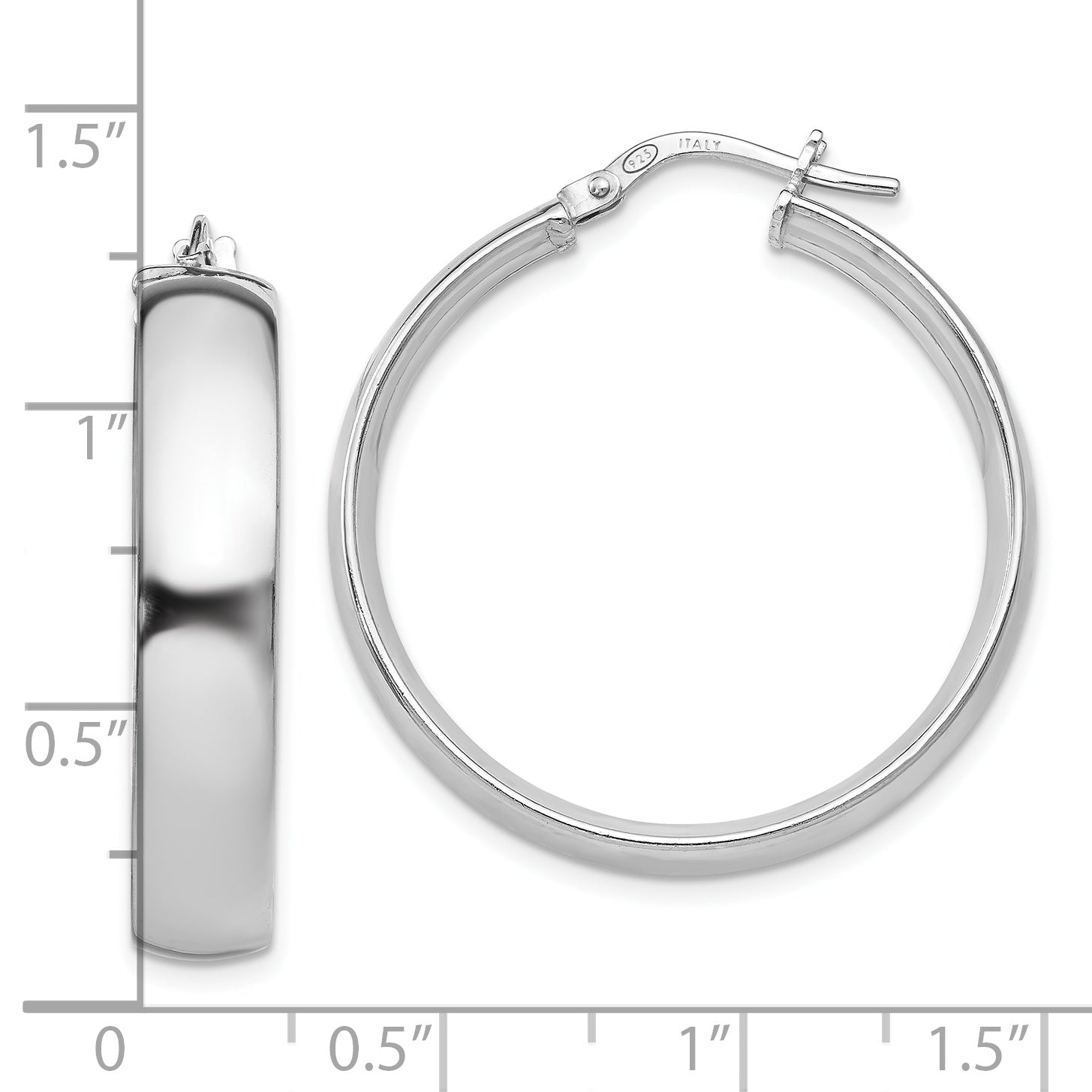 Polished Hinged Hoop Earrings in Sterling Silver