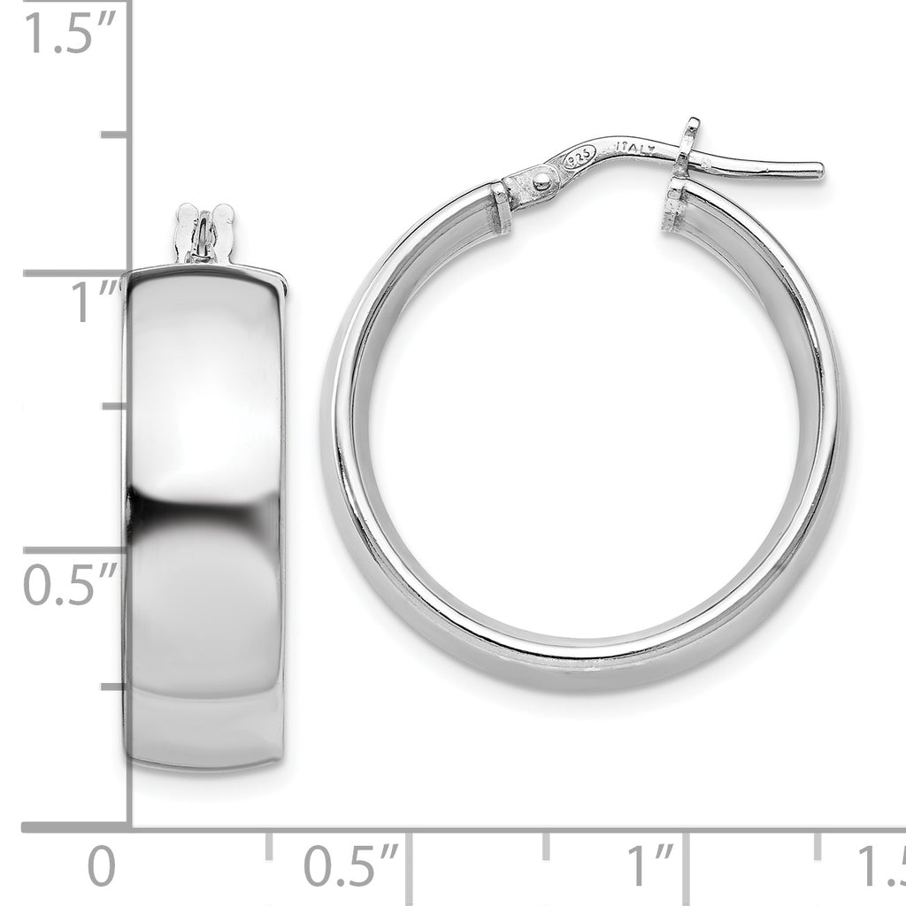 Sophia Jewelers Sterling Silver 925 Polished Hollow Hoop Earrings for Women