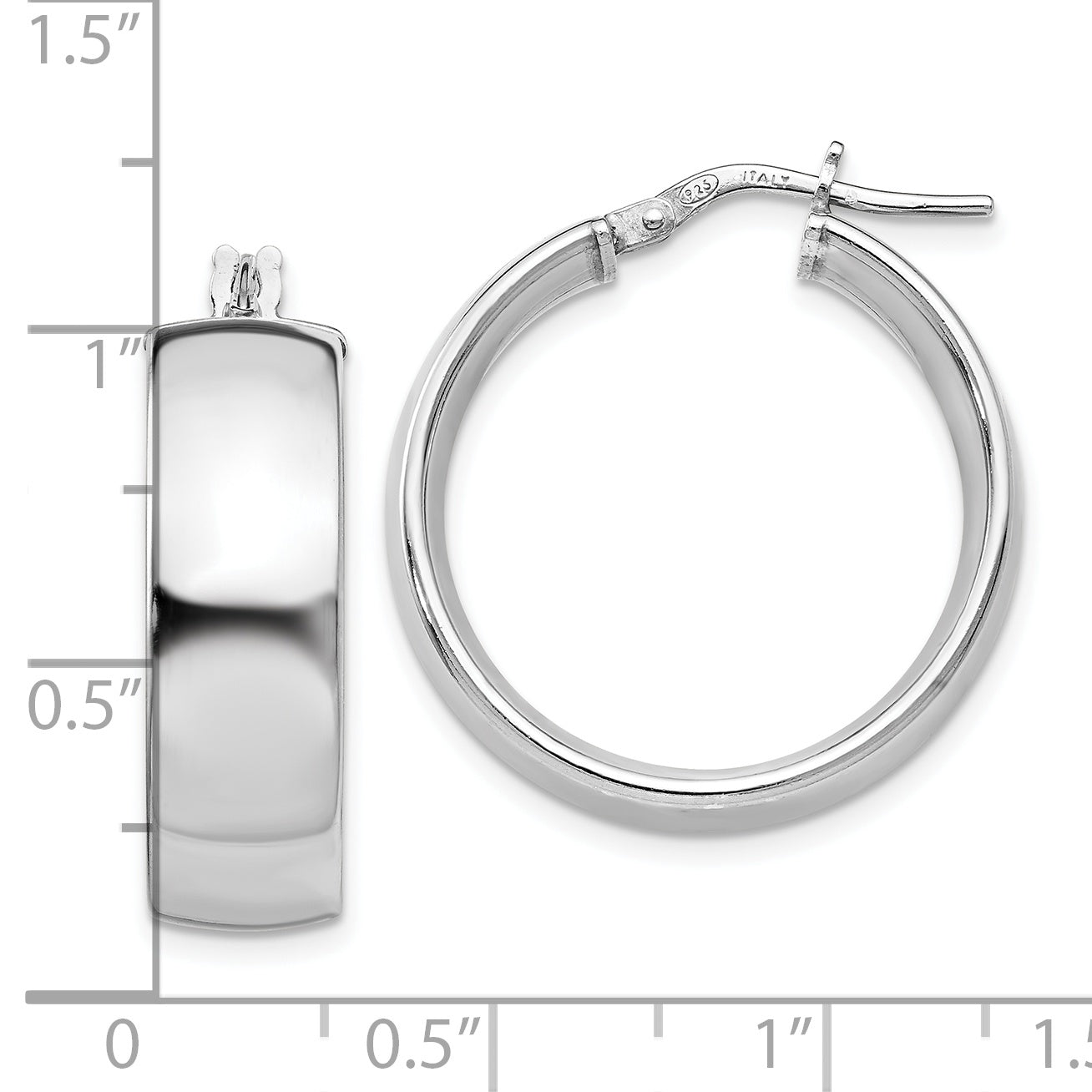 Sophia Jewelers Sterling Silver 925 Polished Hollow Hoop Earrings for Women