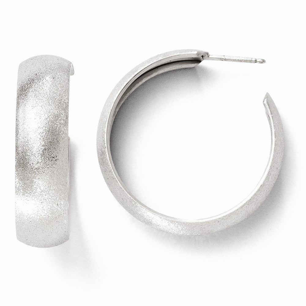 Leslie's Sterling Silver Laser Textured Post Hoop Earrings