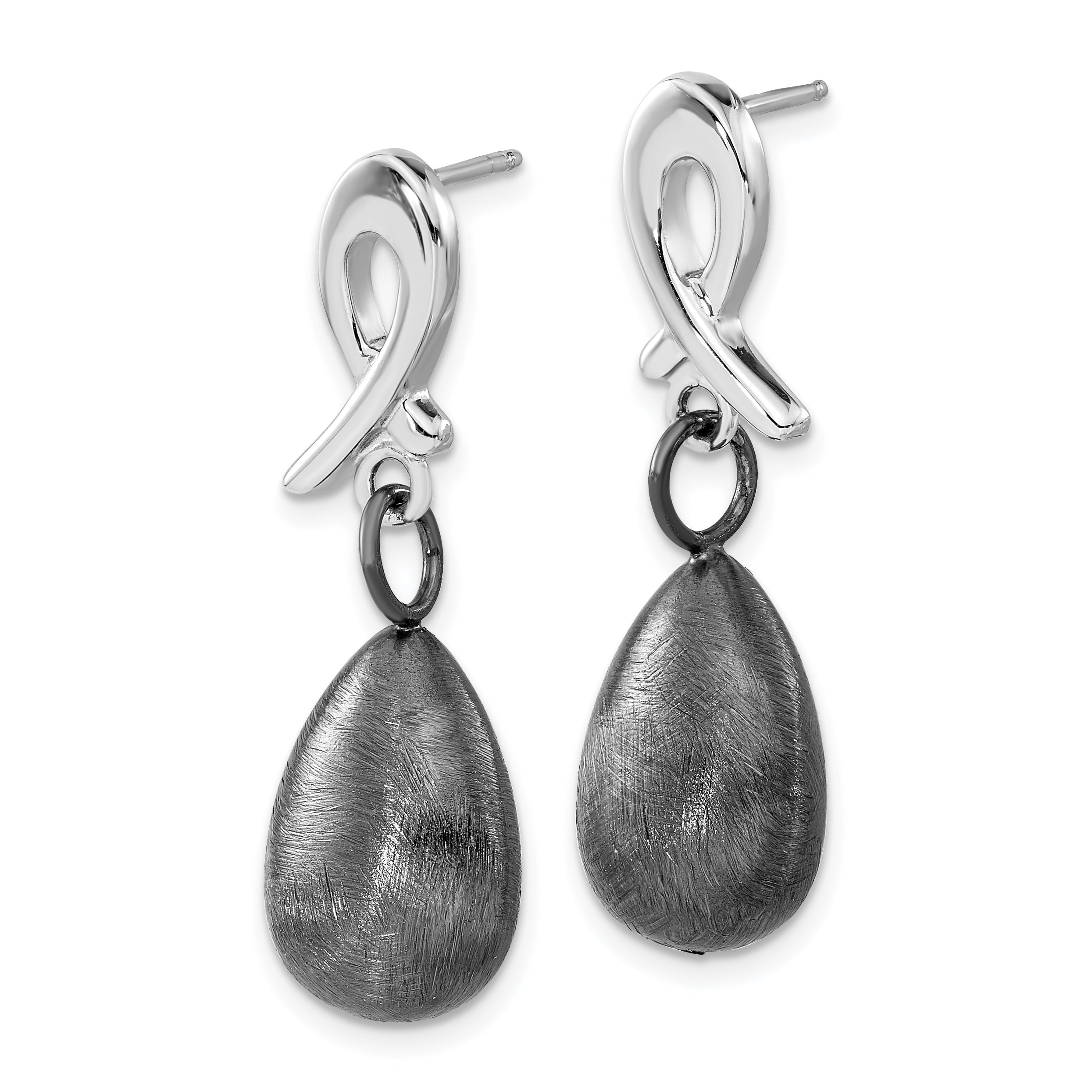 Women's Ruthenium-Plated Sterling Silver Dangle Earrings with Polished Finish Secondary image