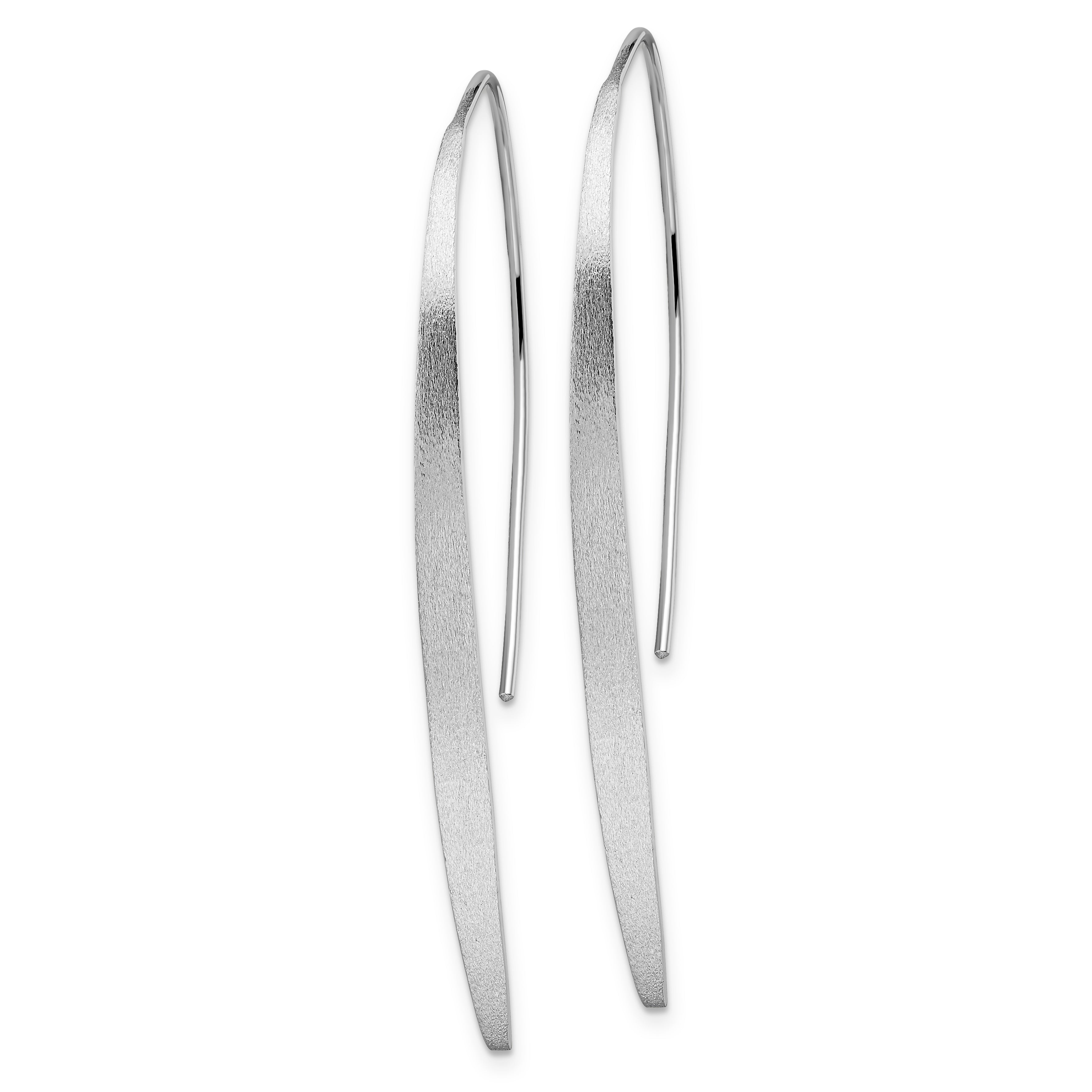 Sterling Silver 925 Women's Drop Earrings with Rhodium-Plated Polished Finish