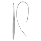 Sterling Silver Rhodium-plated Polished & Brushed Earrings