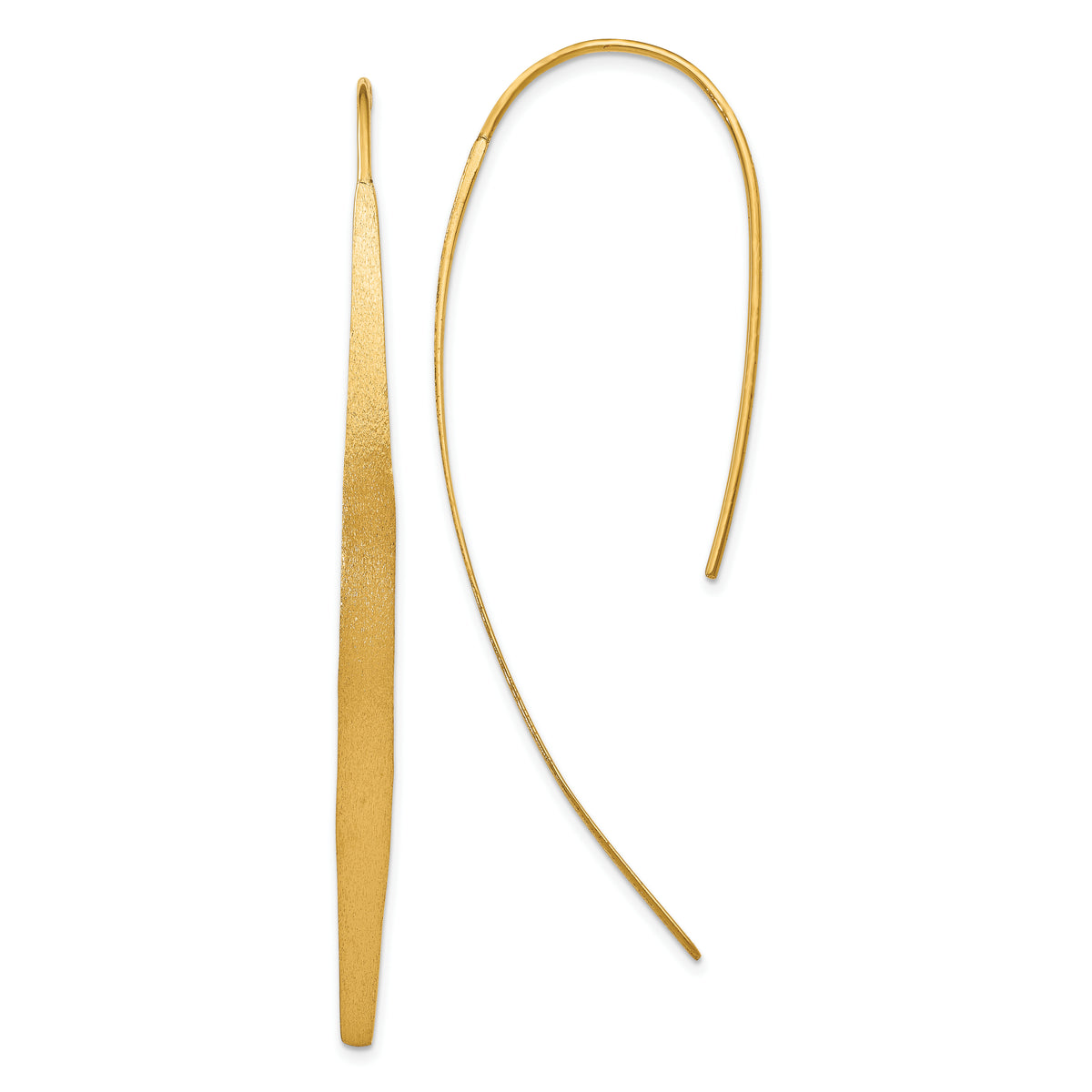 Sterling Silver Gold-plated Polished and Brushed Earrings