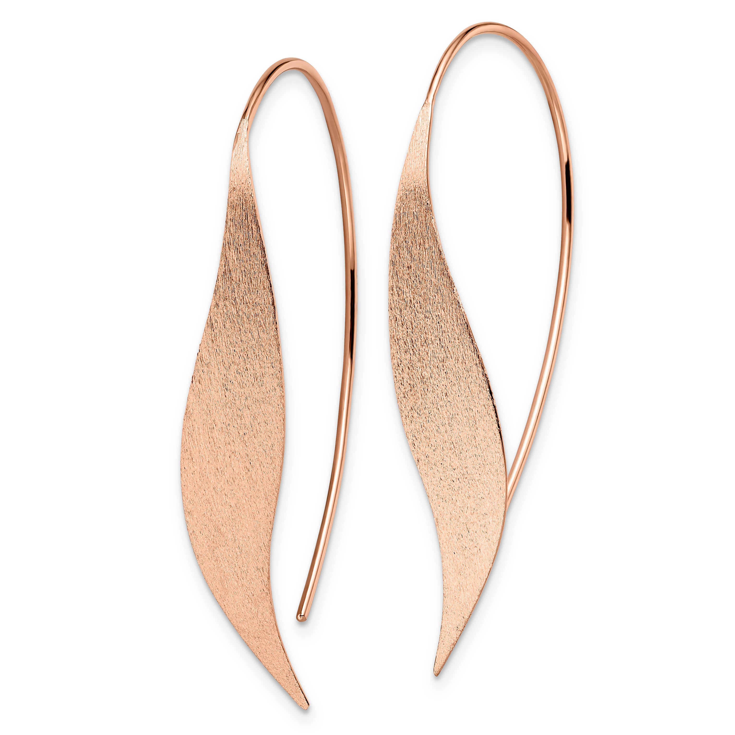 Sterling Silver Rose Gold-plated Polished & Brushed Earrings