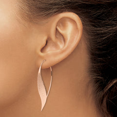 Sterling Silver Rose Gold-plated Polished & Brushed Earrings