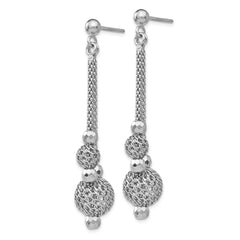 Leslie's Sterling Silver Polished and Textured Post Dangle Earrings