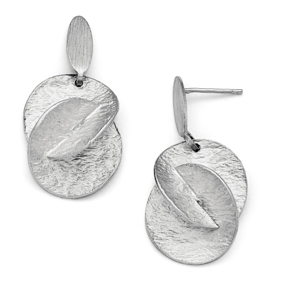 Leslie's Sterling Silver Satin & Textured Post Dangle Earrings