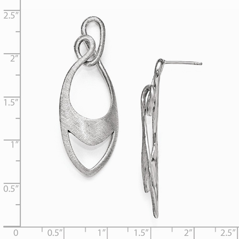 Leslie's Sterling Silver Scratch Finish Post Dangle Earrings