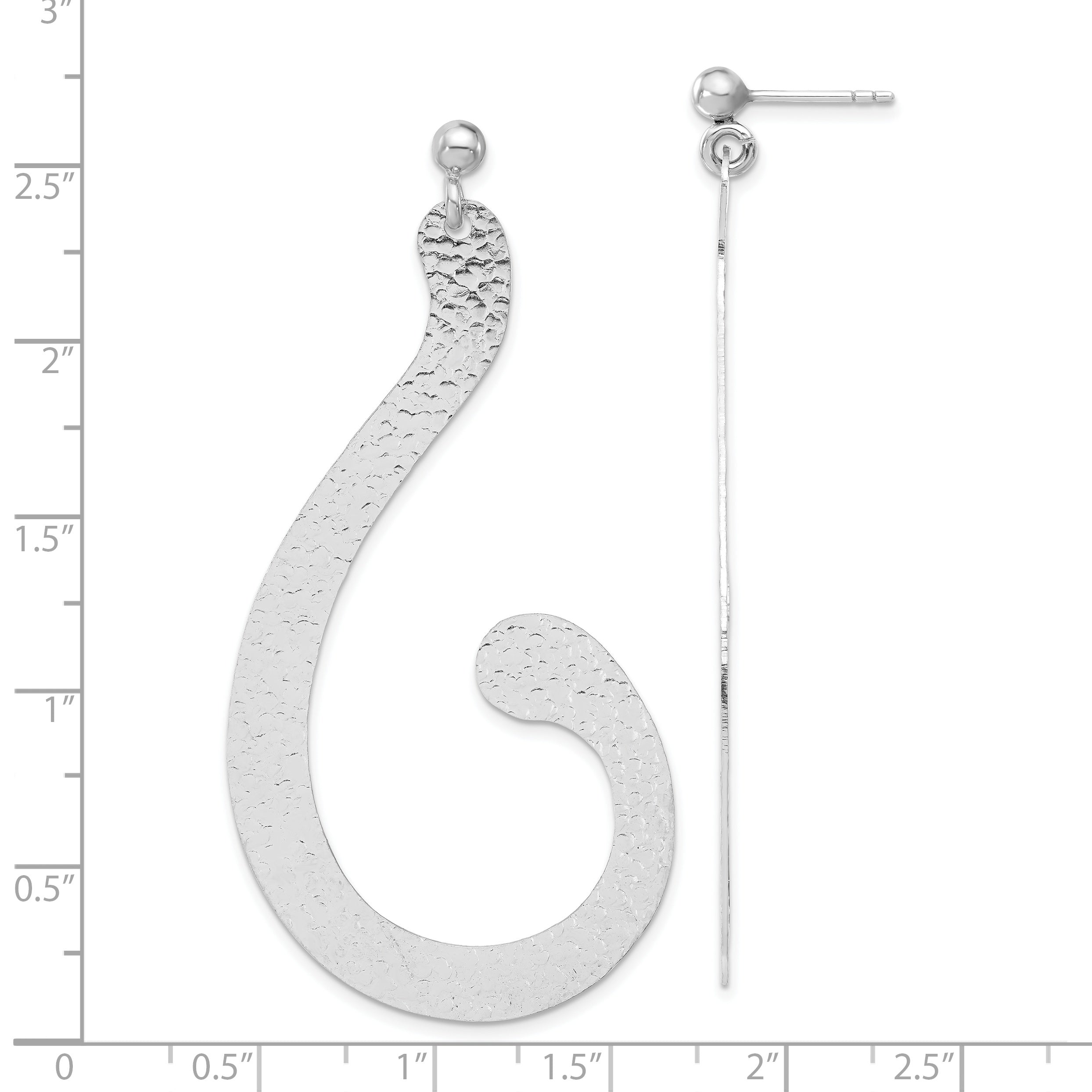 Sophia Jewelers Sterling Silver 925 Dangle Earrings Elegant Textured Design