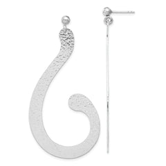 Sterling Silver Polished and Textured Post Dangle Earrings