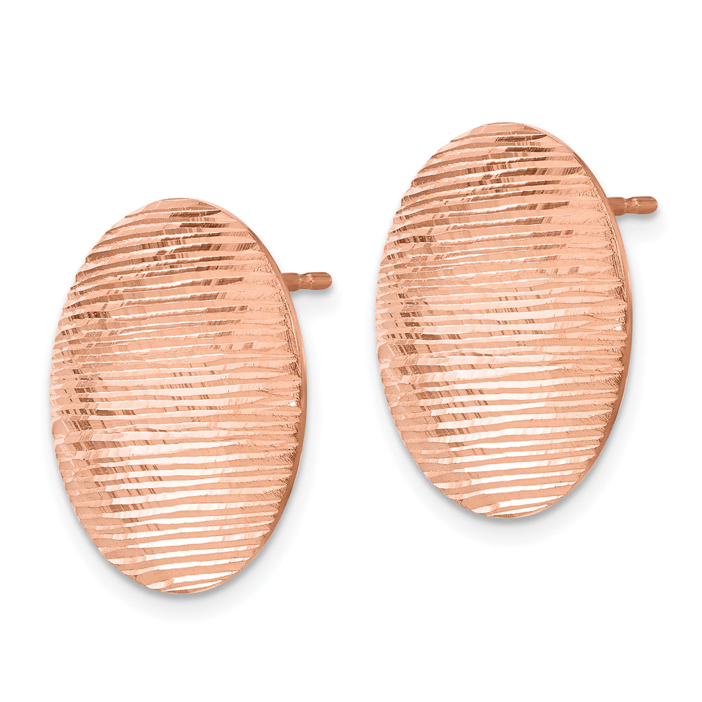 Sophia Jewelers Rose-Tone Sterling Silver Diamond-Cut Circle Earrings