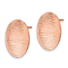 Sophia Jewelers Rose-Tone Sterling Silver Diamond-Cut Circle Earrings