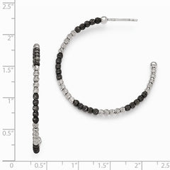 Leslie's Sterling Silver Ruthenium-plated D/C Post Hoop Earrings