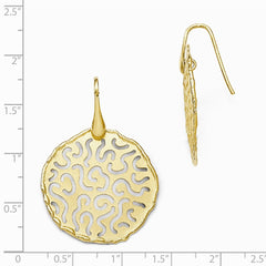 Leslie's Sterling Silver Gold Flash-plated Satin-Finish Earrings