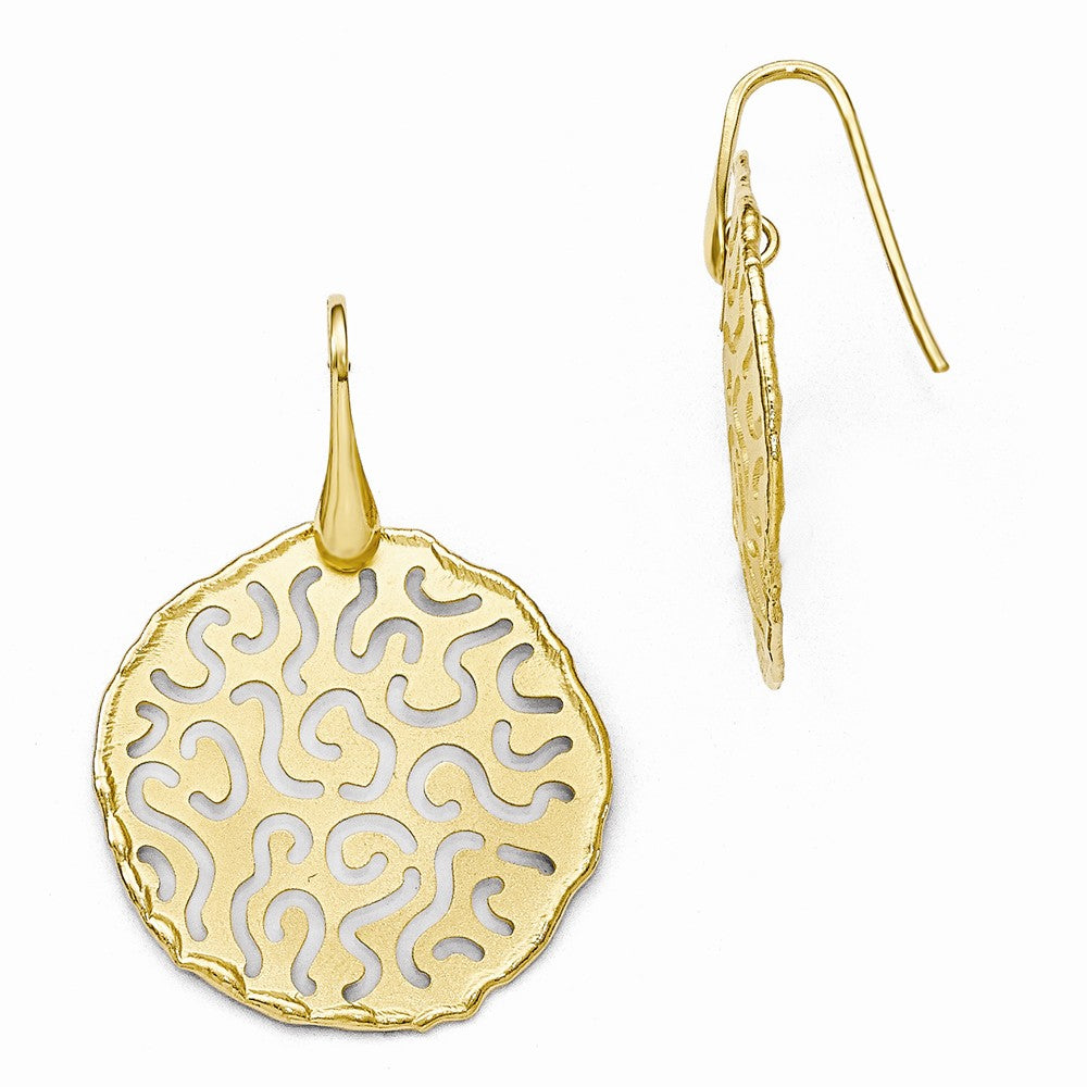 Leslie's Sterling Silver Gold Flash-plated Satin-Finish Earrings
