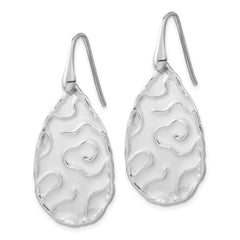 Sterling Silver Rhodium-Plated Dangle Earrings with Satin Finish