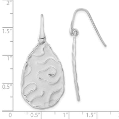 Sterling Silver Rhodium-Plated Dangle Earrings with Satin Finish