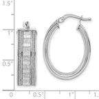 Sophia Jewelers 925 Sterling Silver Glitter Oval Hoop Earrings for Women