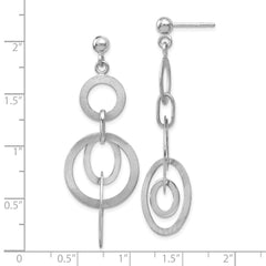 Sophia Jewelers Sterling Silver 925 Dangle Earrings with Brushed Rhodium Finish