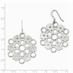 Leslie's Sterling Silver Diamond-cut and Scratch Finish Dangle Earrings