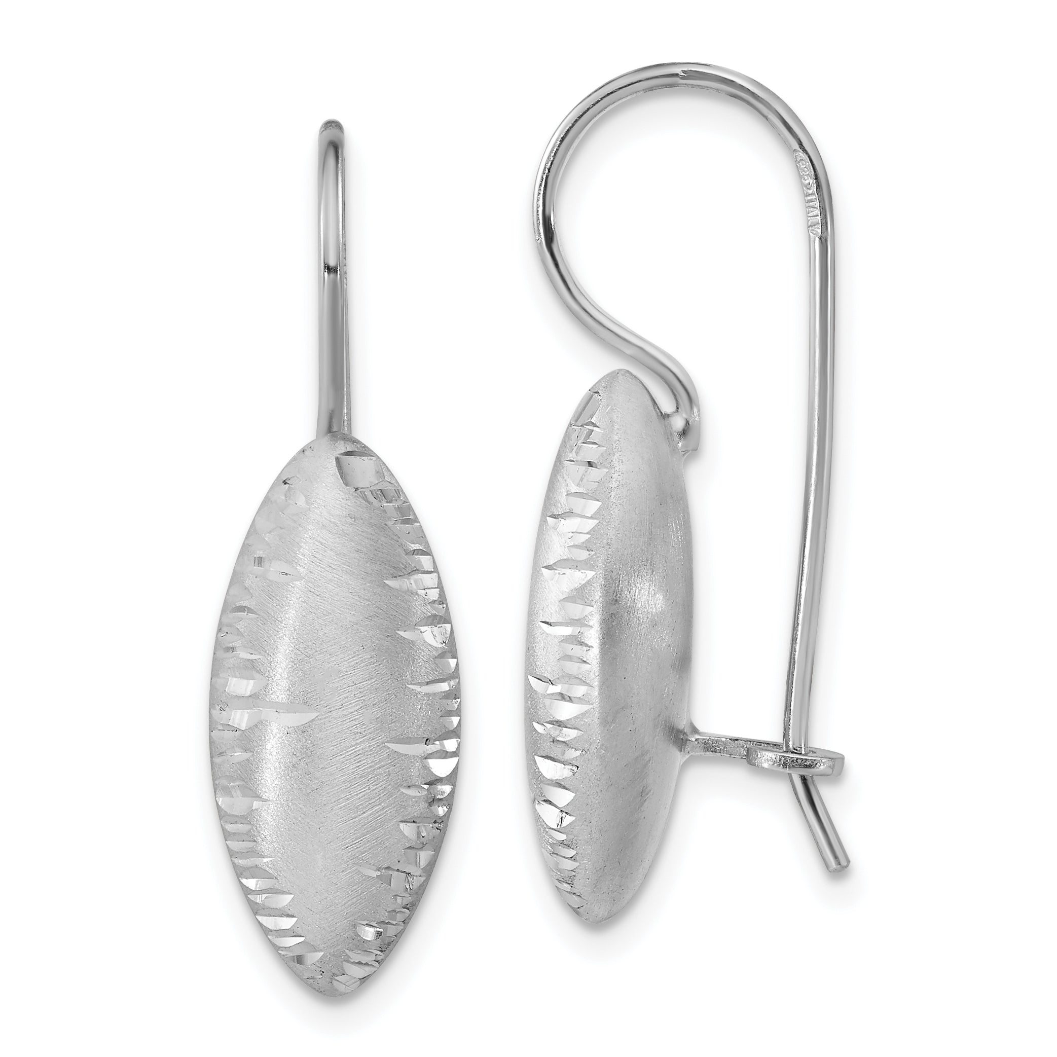 Sterling Silver Rhodium-plated Satin & Diamond-cut Dangle Earrings Main image