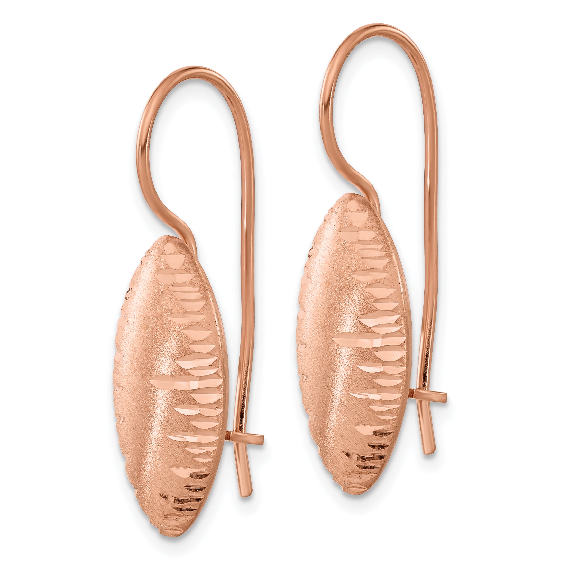 Sterling Silver Rose Gold-Plated Dangle Earrings with Diamond-Cut Finish
