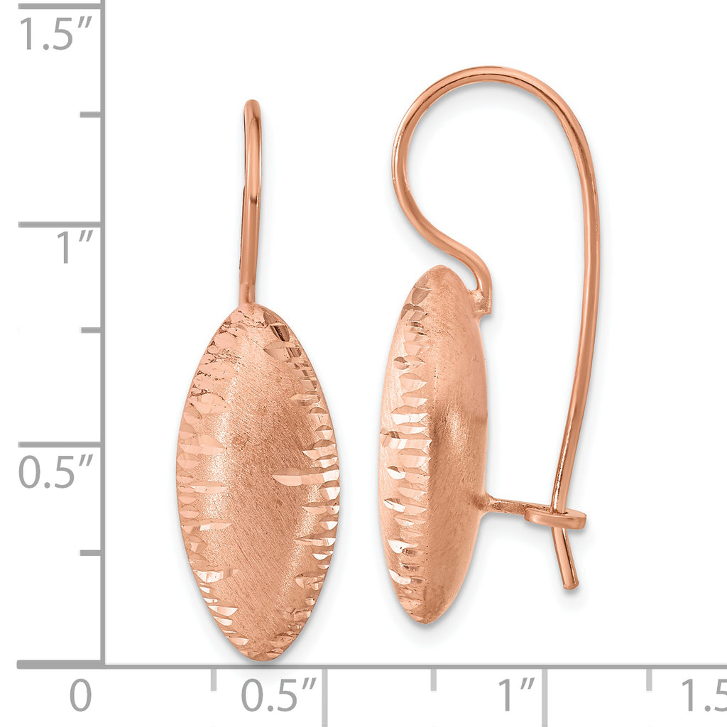 Sterling Silver Rose Gold-Plated Dangle Earrings with Diamond-Cut Finish