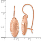 Sterling Silver Rose Gold-Plated Dangle Earrings with Diamond-Cut Finish