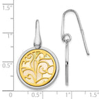 Sophia Jewelers Sterling Silver Gold-tone Mother of Pearl Dangle Earrings
