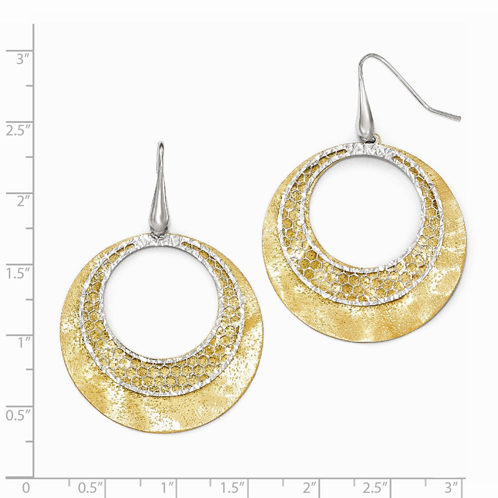 Leslie's Sterling Silver Yellow and White D/C Scratch-finish Earrings