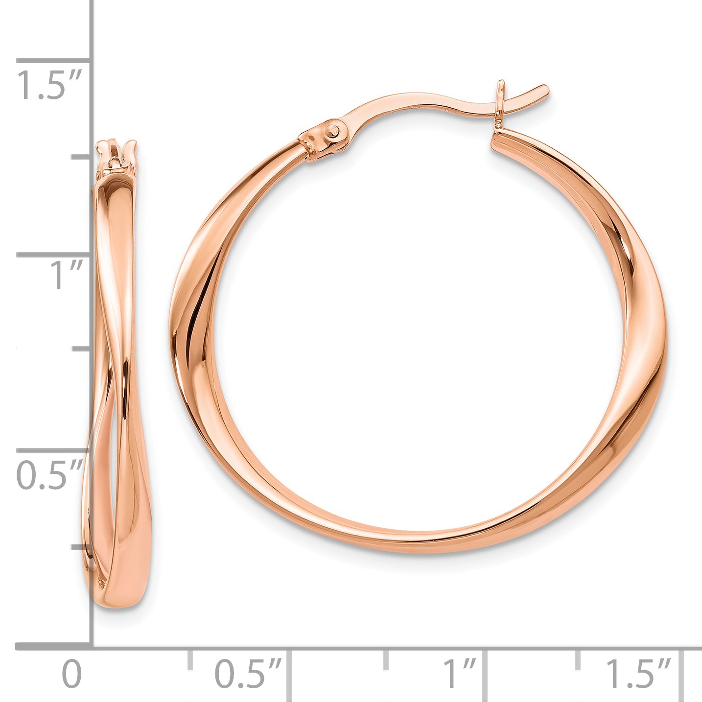 Sophia Jewelers Sterling Silver Rose Gold-Plated Polished Hoop Earrings Elegant Women's Design