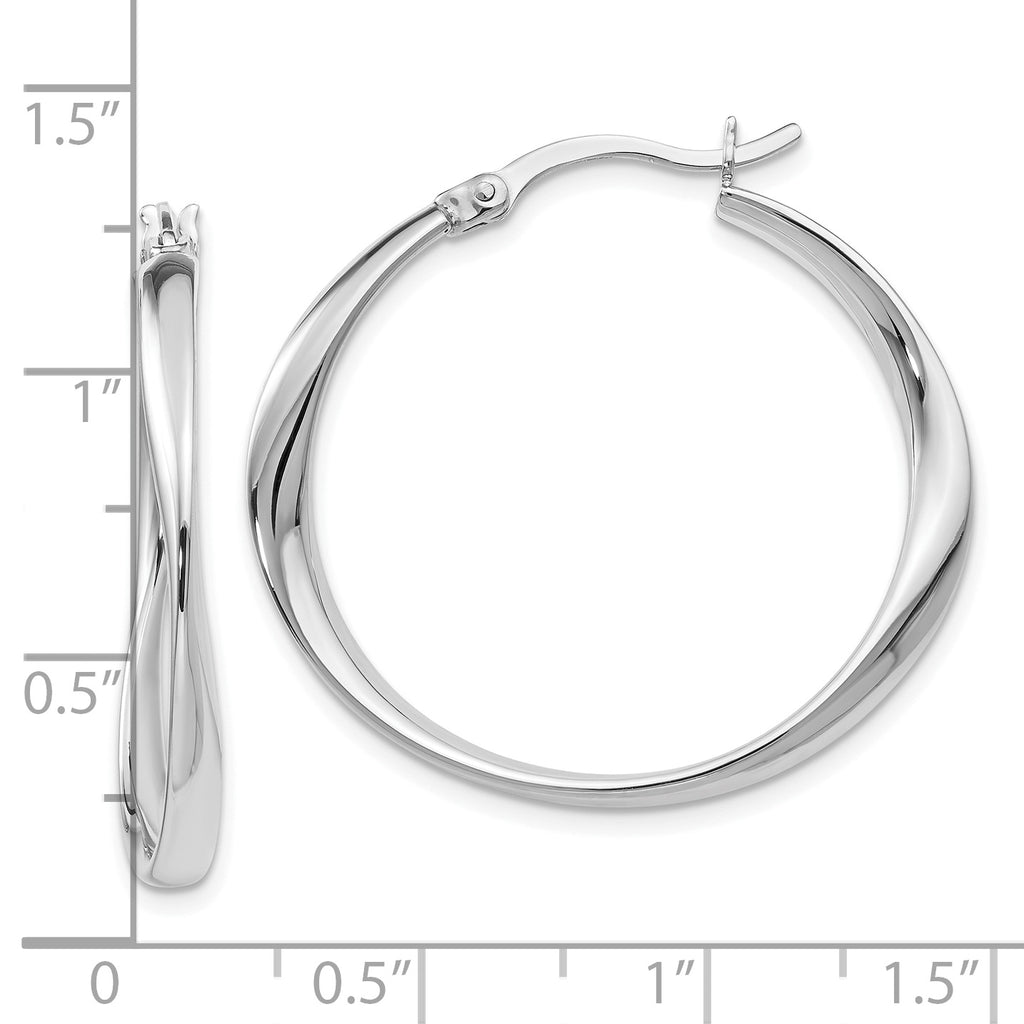 Sterling Silver 925 Polished Hollow Hoop Earrings Elegant Women's Jewelry