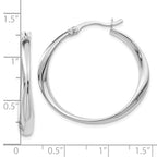 Sterling Silver 925 Polished Hollow Hoop Earrings Elegant Women's Jewelry