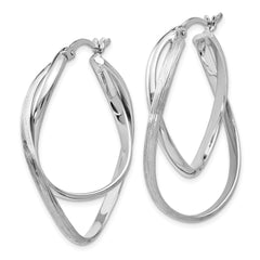 Sophia Jewelers 925 Sterling Silver Textured Polished Hoop Earrings for Women