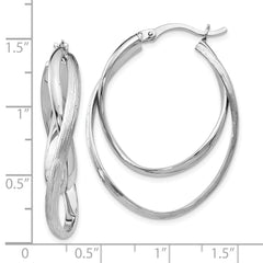Sophia Jewelers 925 Sterling Silver Textured Polished Hoop Earrings for Women