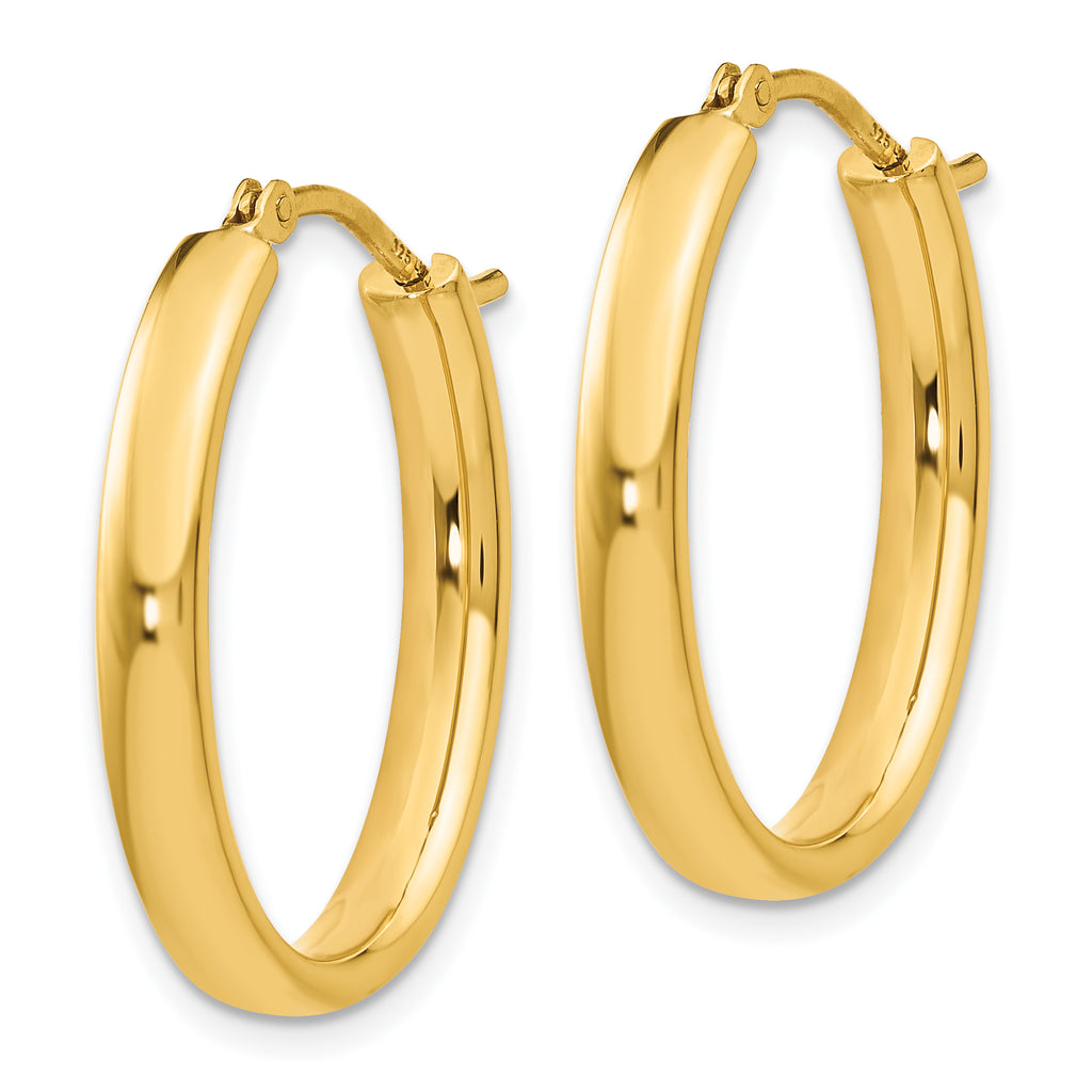 Sophia Jewelers Gold-Plated Sterling Silver Polished Oval Hoop Earrings