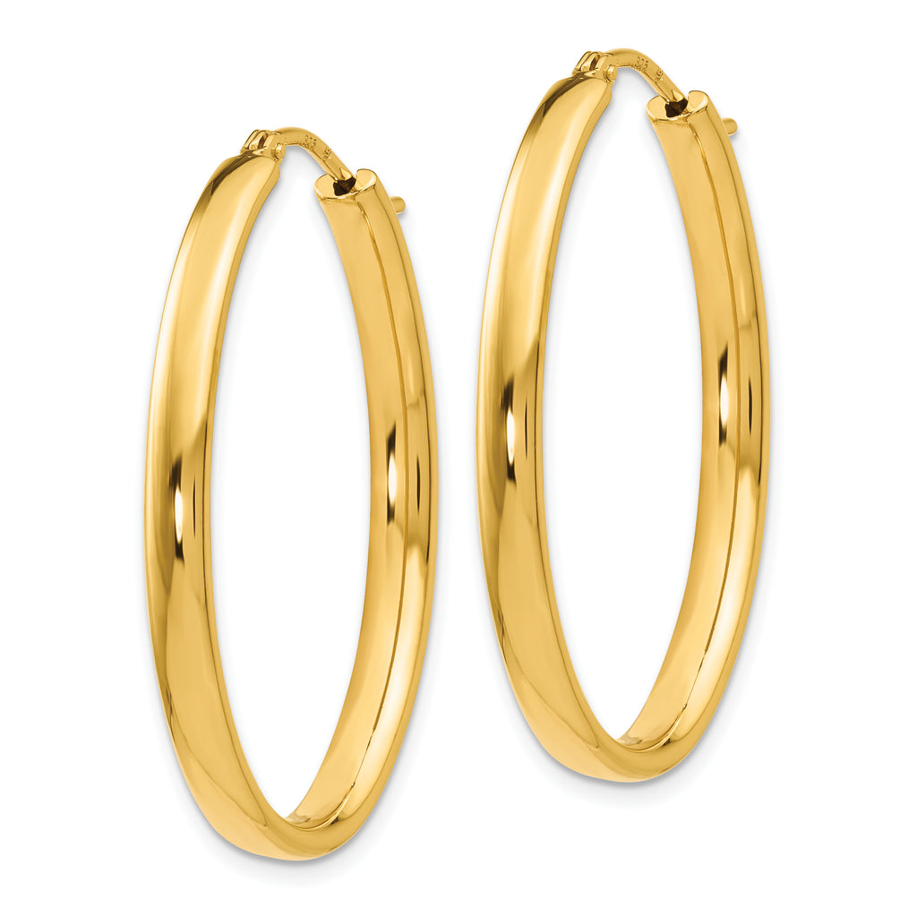 Sophia Jewelers Gold-Plated Sterling Silver Polished Oval Hoop Earrings