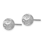 Sophia Jewelers Sterling Silver Ball Earrings with Polished Diamond-Cut Finish