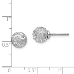 Sophia Jewelers Sterling Silver Ball Earrings with Polished Diamond-Cut Finish