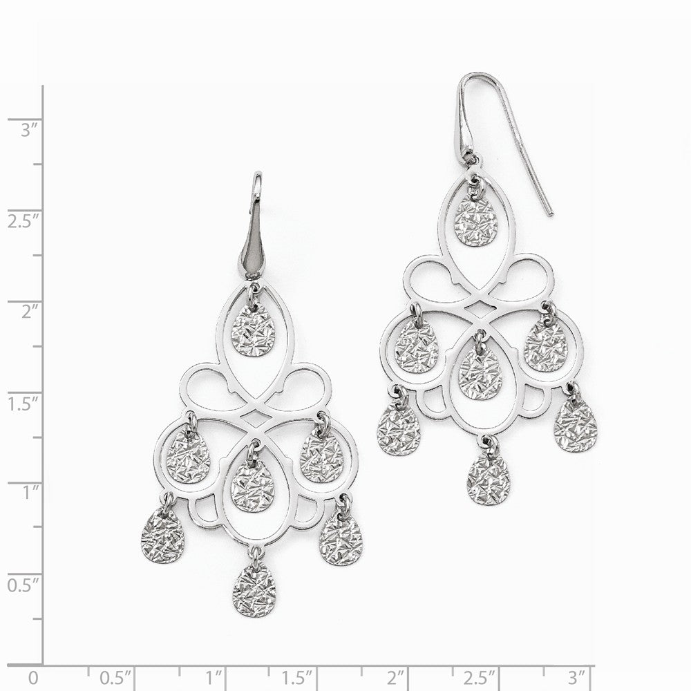 Leslie's Sterling Silver Polished Diamond-cut Dangle Earrings