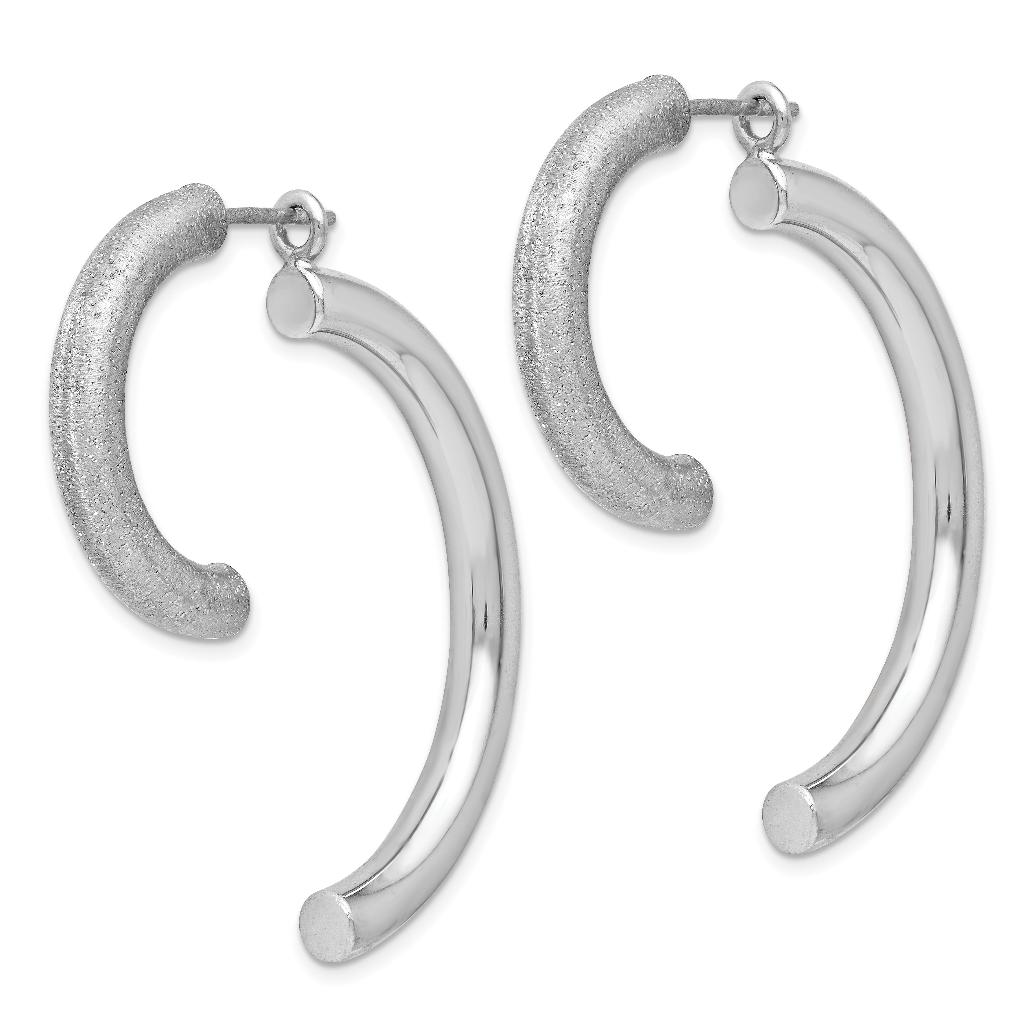 Sophia Jewelers Sterling Silver 925 D/C Drop Earrings with Polished Rhodium Finish