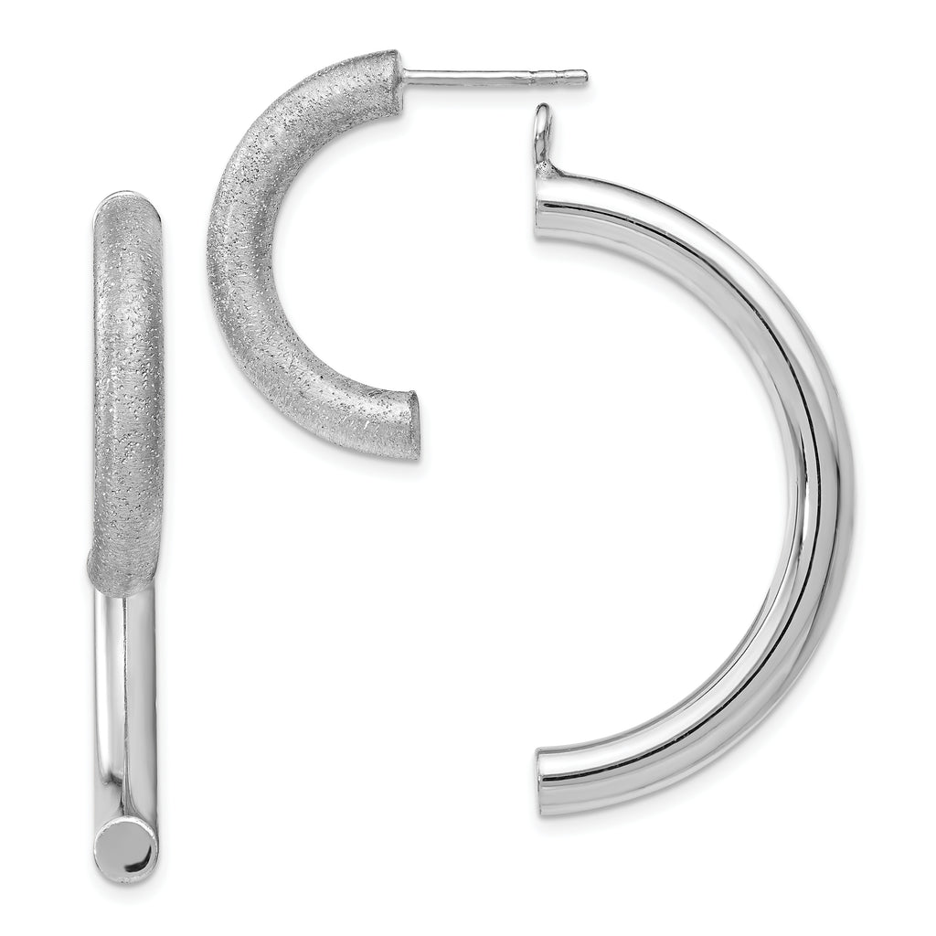 Sterling Silver Polished D/C Removable Front Back Earrings