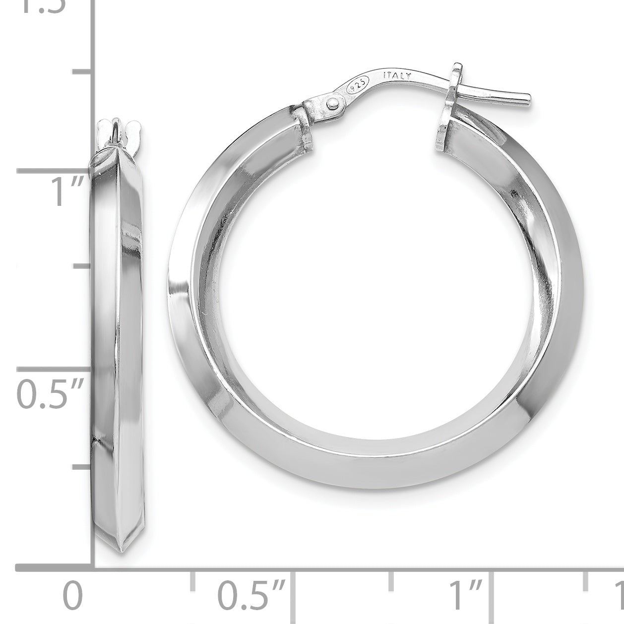 Sterling Silver 925 Polished Hoop Earrings Elegant WomenÃƒÆ’Ã‚Â¢ÃƒÂ¢Ã‚â€šÃ‚Â¬ÃƒÂ¢Ã‚â€žÃ‚Â¢s Jewelry