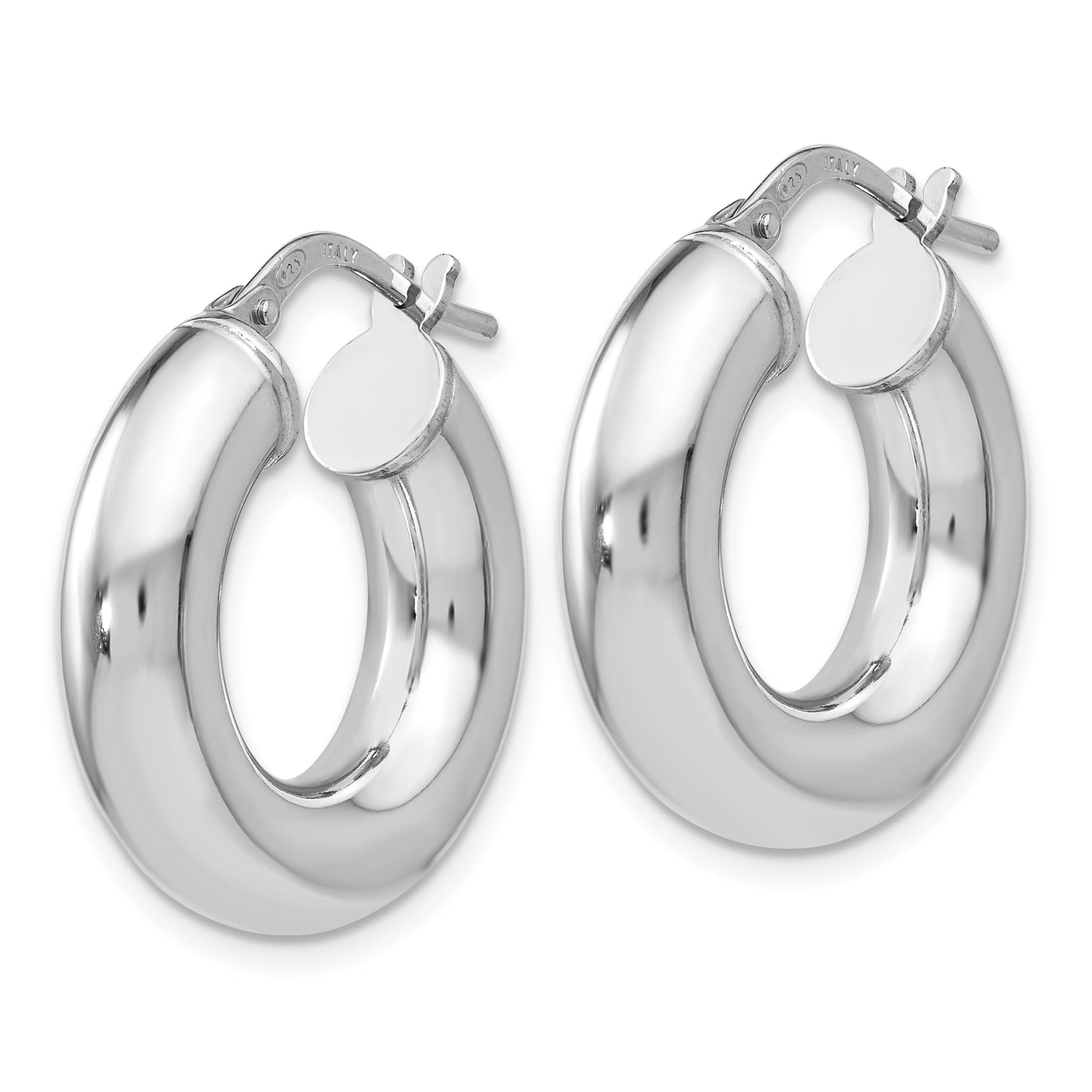 Sterling Silver Polished Hoop Earrings Secondary image