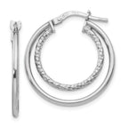 Sterling Silver Polished D/C Hoop Earrings
