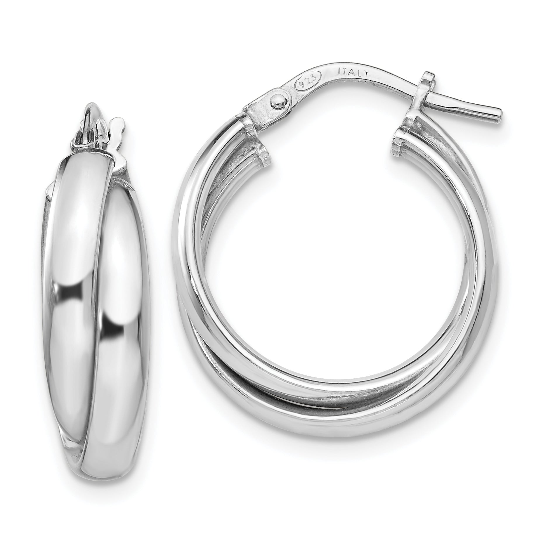 Sterling Silver Polished Twisted Hoop Earrings Main image