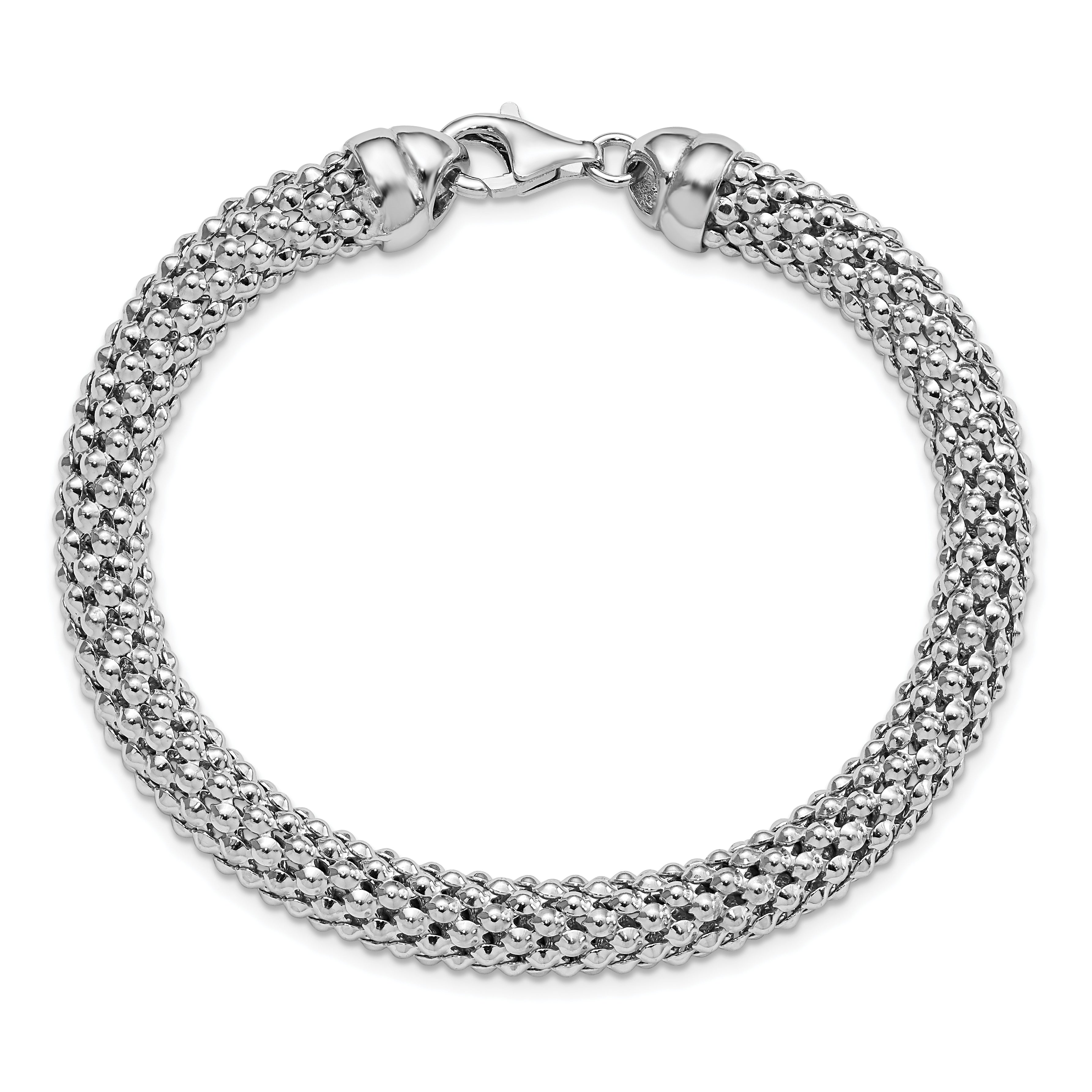Sterling Silver Polished Mesh Bracelet - 7.5