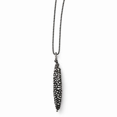Leslie's SS and Ruthenium Plated Textured w/ 2in ext. Necklace