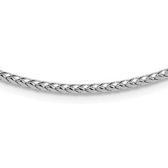Sterling Silver Rh-plated Polished Braid with 2in. ext Necklace